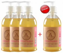 3 Savons d Alep liquides Rose de Damas + 1 GRATUIT 