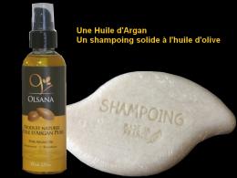 Huile Argan et Shampoing solide Argile & huile Olive 