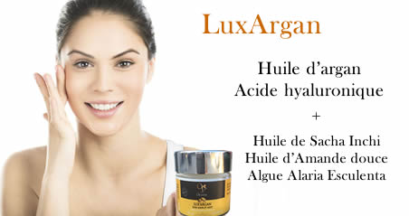Lux Argan, huile d'argan et acide hyaluronique
